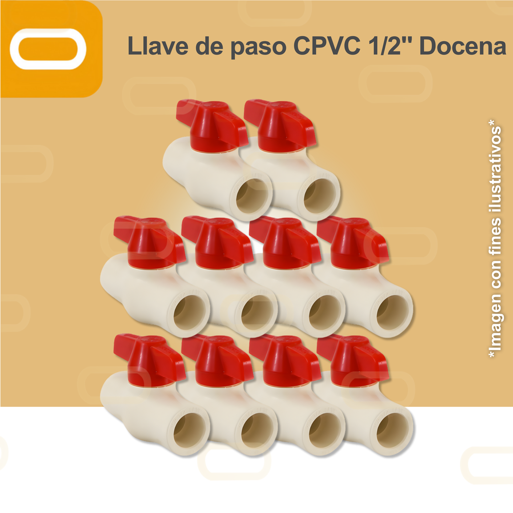 Llave de paso CPVC 1/2" - Docena
