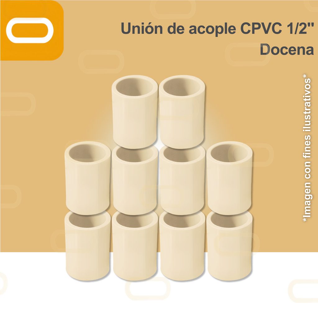 Unión de acople CPVC 1/2" - Docena