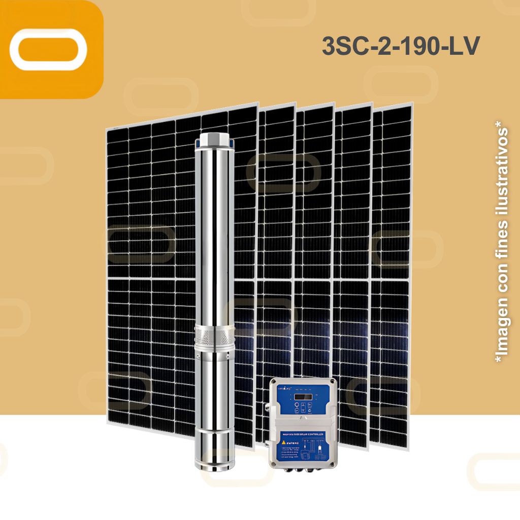Sistema Bomba Solar Sumergible 3SC-2-190-LV-650W
