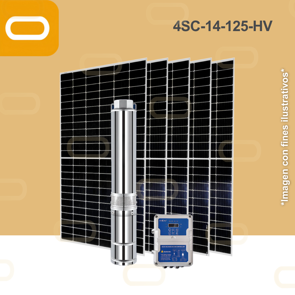 Sistema Bomba Solar Sumergible 4SC-14-125-HV-650W
