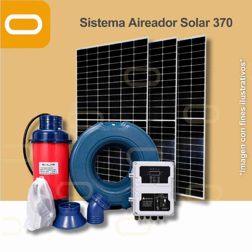 Sistema Aireador Solar para Piscicultura Jet 24V-370W