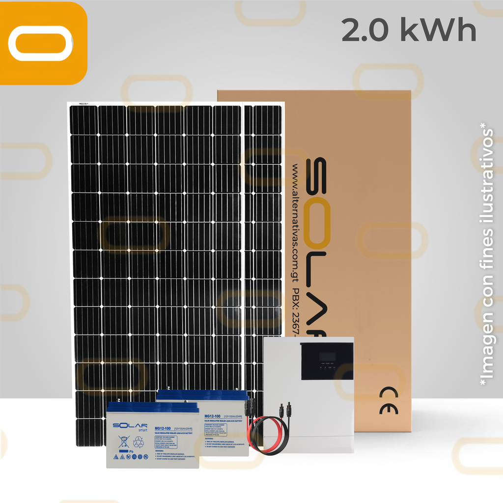 Sistema de Backup de 2kWh al día y 560Wp