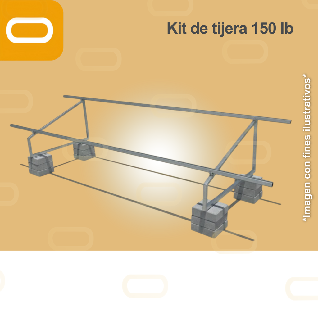 Kit de Herraje Tijera Galvanizada 150 lb