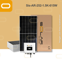 [Sis-AR-252-1.5K-615W] Sistema atado a la red 252 kWh al mes / 1.5K - 615W