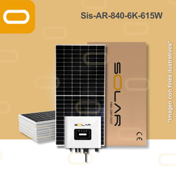 [Sis-AR-840-6K-615W] Sistema atado a la red 840 kWh al mes / 6K - 615W