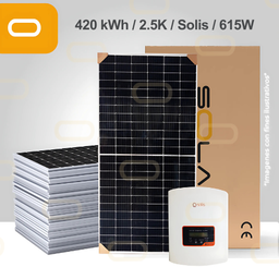 [Sis-AR-420-2.5K-615W SOLIS] Sistema atado a la red 420 kWh al mes / 2.5K-Solis-615W
