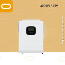 [Inversor-Carga-HIB-3K-U] Inversor Cargador Solar Híbrido 3000W 24V