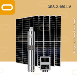 [Sis-25-007-LV-3SS-2-150-72-750-PM380WHC] Sistema Bomba Solar Sumergible 3SS-2-150-LV-380WHC