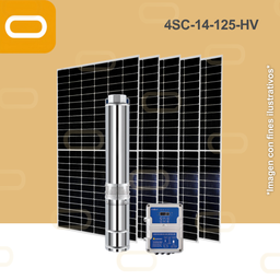 [Sis-25-068-HV-4SC-14-125-280-2200-PM450W] Sistema Bomba Solar Sumergible 4SC-14-125-HV-450W