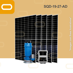 [Sis-25-393-AD-SQD-19-27-150-1100-PM450W] Sistema Bomba Solar de Caudal sumergible SQD-19-27-AD-450W
