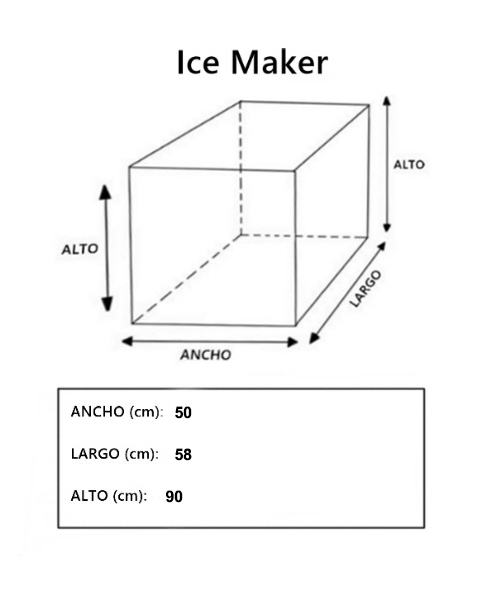 Dimensiones fisicas de Commercial Ice Maker FQ-137X