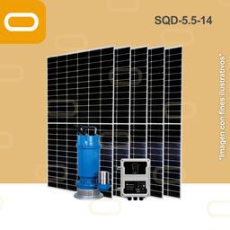 [Sis-22-294-SQD-5.5-14-300-54-PM450W] Sistema Bomba Solar Sumergible de Desechos SQD-5.5-14-450W