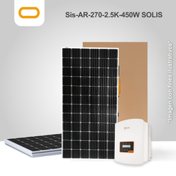 [Sis-AR-270-2.5K-450W SOLIS] Sistema atado a la red 270 kWh al mes / 2.5K-Solis - 450W