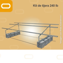 [Kit-Tijera-240lb] Kit de Herraje Tijera Galvanizada 240 lb