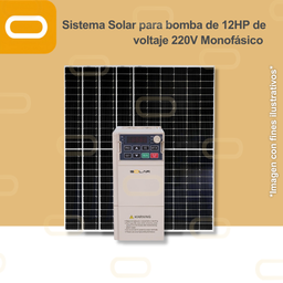 [Sis-25-011-CNT-M-SU100-2S-9.0GB-PM650W] Sistema Solar para Bomba Eléctrica con VDF de 12HP de voltaje 220V Monofásico
