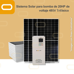 [Sis-Solar-20HP-480V-Trifásico] Sistema Solar para bomba de 20HP de voltaje 480V Trifásico