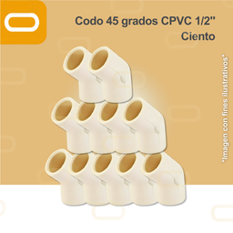 [Codo-45-CPVC-1/2-Ciento] Codo 45 grados CPVC 1/2" Ciento