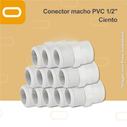 [Conector-macho-PVC-1/2-Ciento] Conector macho PVC 1/2" - Ciento