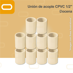 [Unión-CPVC-1/2"-Docena] Unión de acople CPVC 1/2" - Docena
