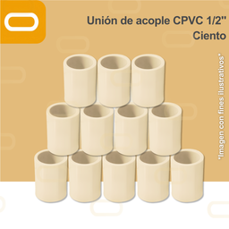 [Unión-CPVC-1/2"-Ciento] Unión de acople CPVC 1/2" - Ciento