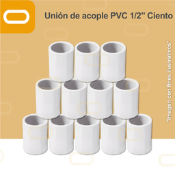 [Unión-acople-PVC-1/2-Ciento] Unión de acople PVC 1/2" - Ciento