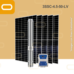 [Sis-24-100-LV-3SSC-4.5-50-48-400-LV-PM650W] Sistema Bomba Solar Sumergible 3SSC-4.5-50-LV-650W