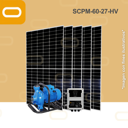 [Sis-25-370-HV-SCPM-60-27-280-2200-HV-PM650W] Sistema Bomba Solar de Caudal no sumergible SCPM-60-27-HV-650W