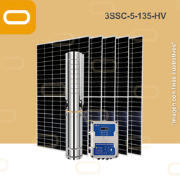 [Sis-25-094-HV-3SSC-5-135-180-1500-HV-PM650W] Sistema Bomba Solar Sumergible 3SSC-5-135-HV-650W