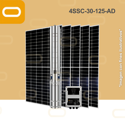 [Sis-25-272-AD-4SSC-30-125-530-7500-AD-PM650W] Sistema Bomba Solar Sumergible 4SSC-30-125-AD-650W