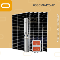 [Sis-19-206-6SSC-70-120-11000-750-PM650W] Sistema Bomba Solar Sumergible 6SSC-70-120-AD-650W