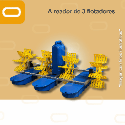 [25-422-AIR-SWA-280-2200] Aireador Solar para Piscicultura de 4 Paletas
